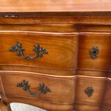 Secrétaire scriban dos d'âne en bois massif et marqueterie Louis XV