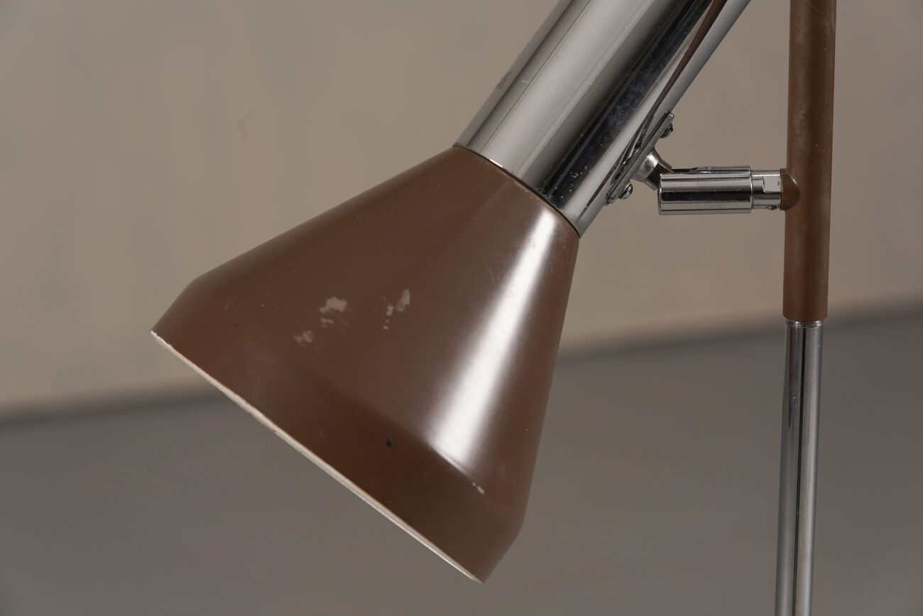 Vintage brown 3 bulbs floor lamp, Germany 1970s