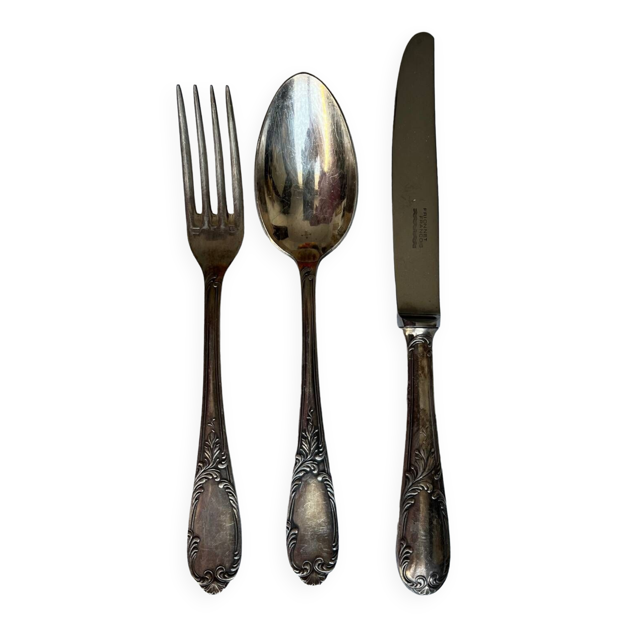 Silver metal cutlery (18 pieces)
