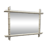 Large Vintage White Faux Bamboo Mirror, 1920/30s