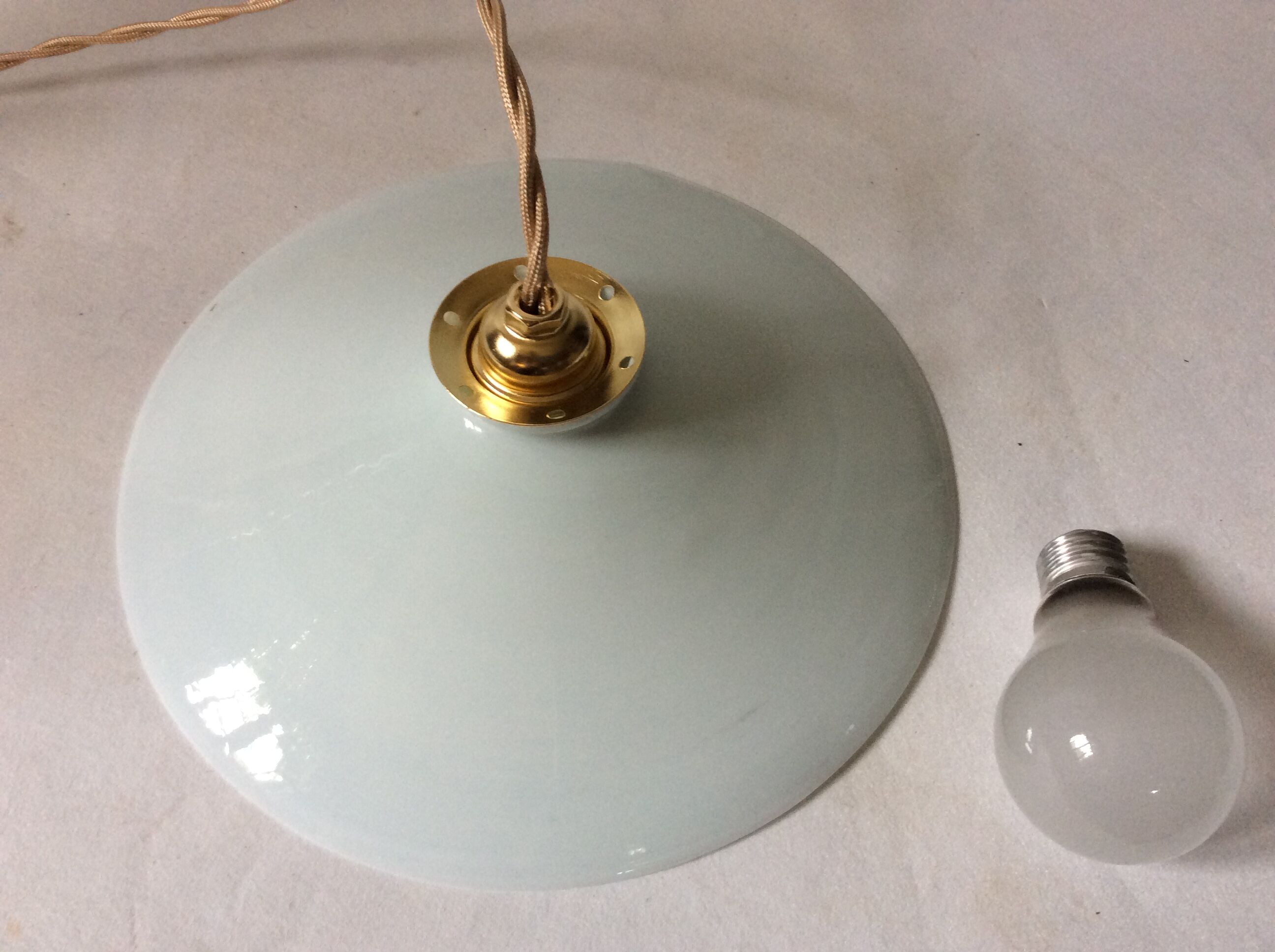 Vintage opaline hanging lamp