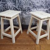 Pair of old farm stools