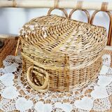 Decorative wicker suitcase