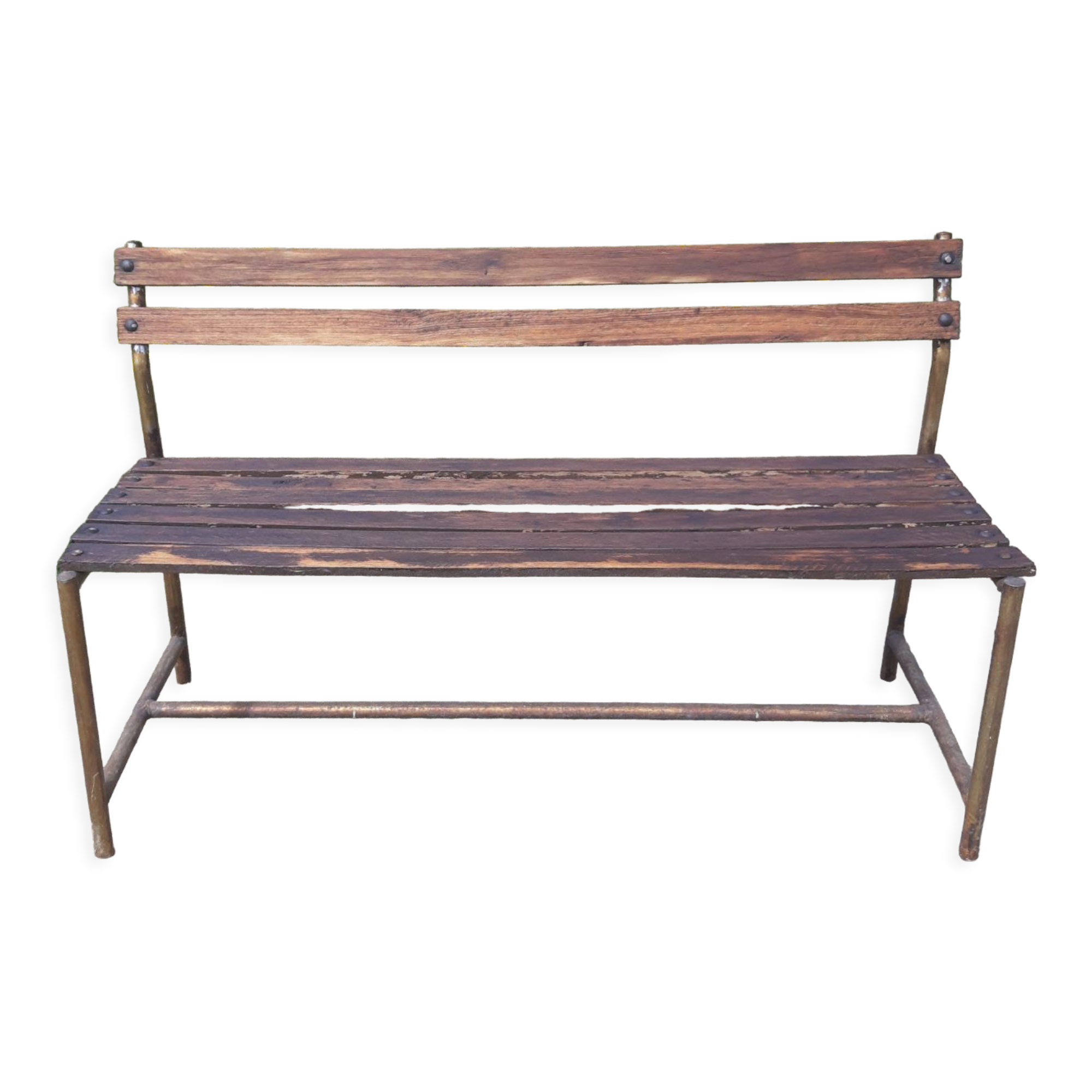Bench of the 50s in iron and wood