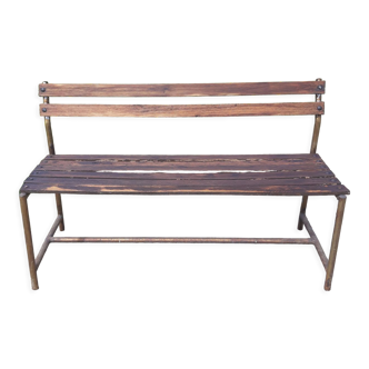 Bench of the 50s in iron and wood