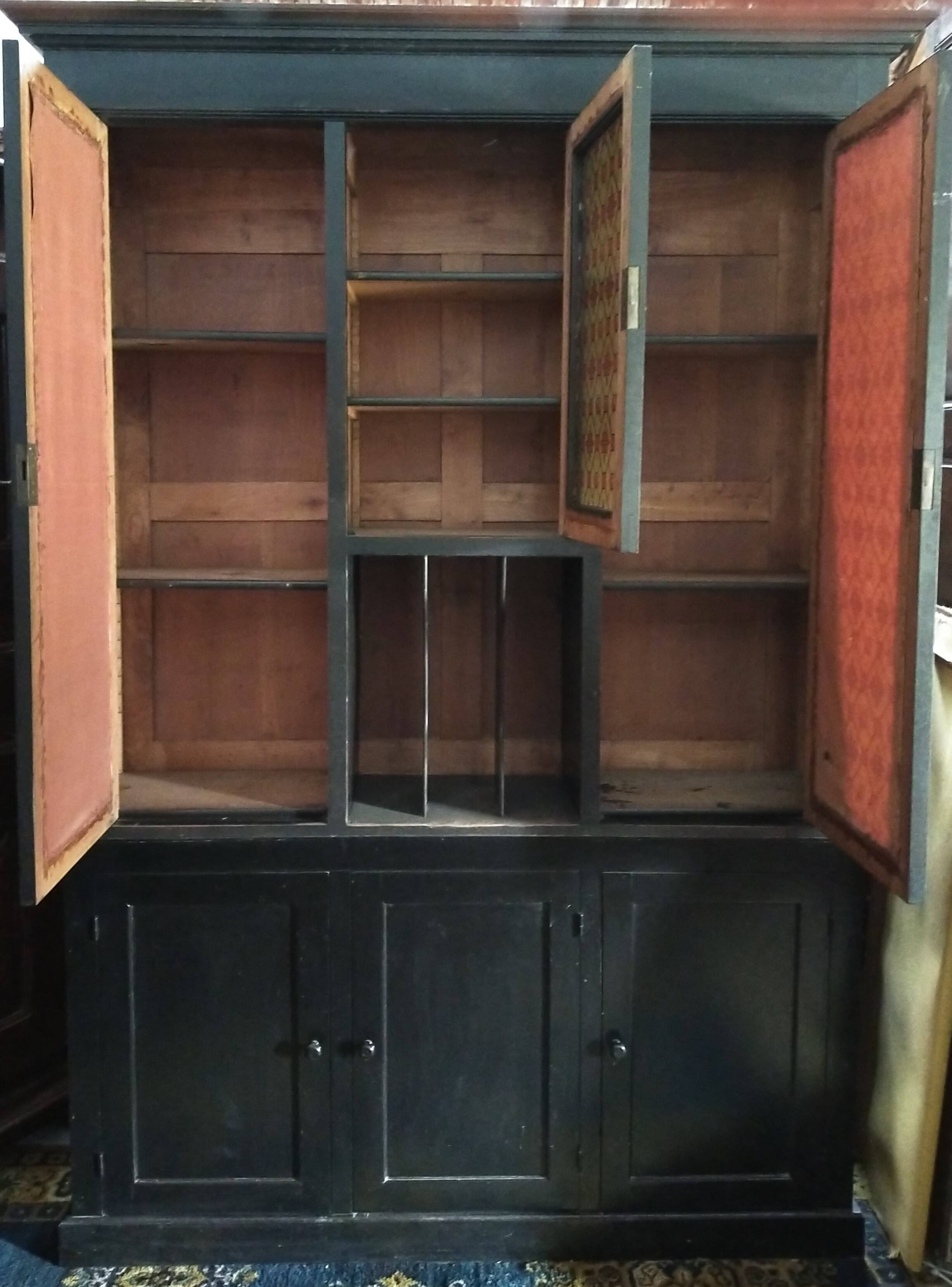 Vintage painted wooden bookcase