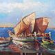 Table oil on panel, navy