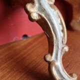 Blue carved wooden shelf