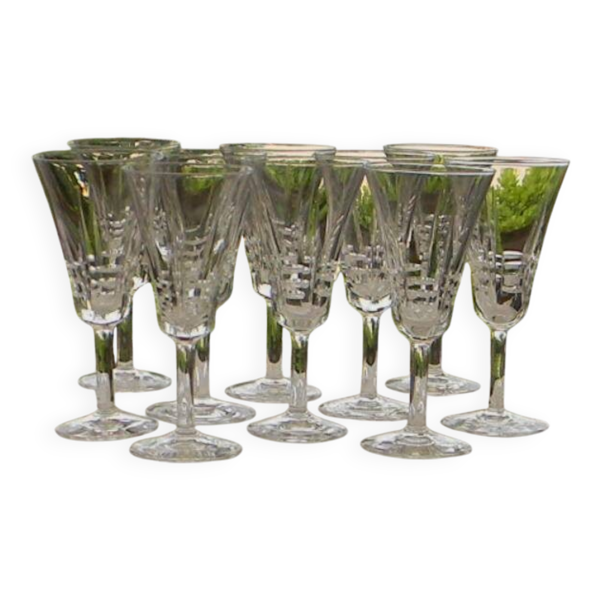 Set of 10 VILLEROY ET BOCH crystal liqueur glasses. Concorde model.