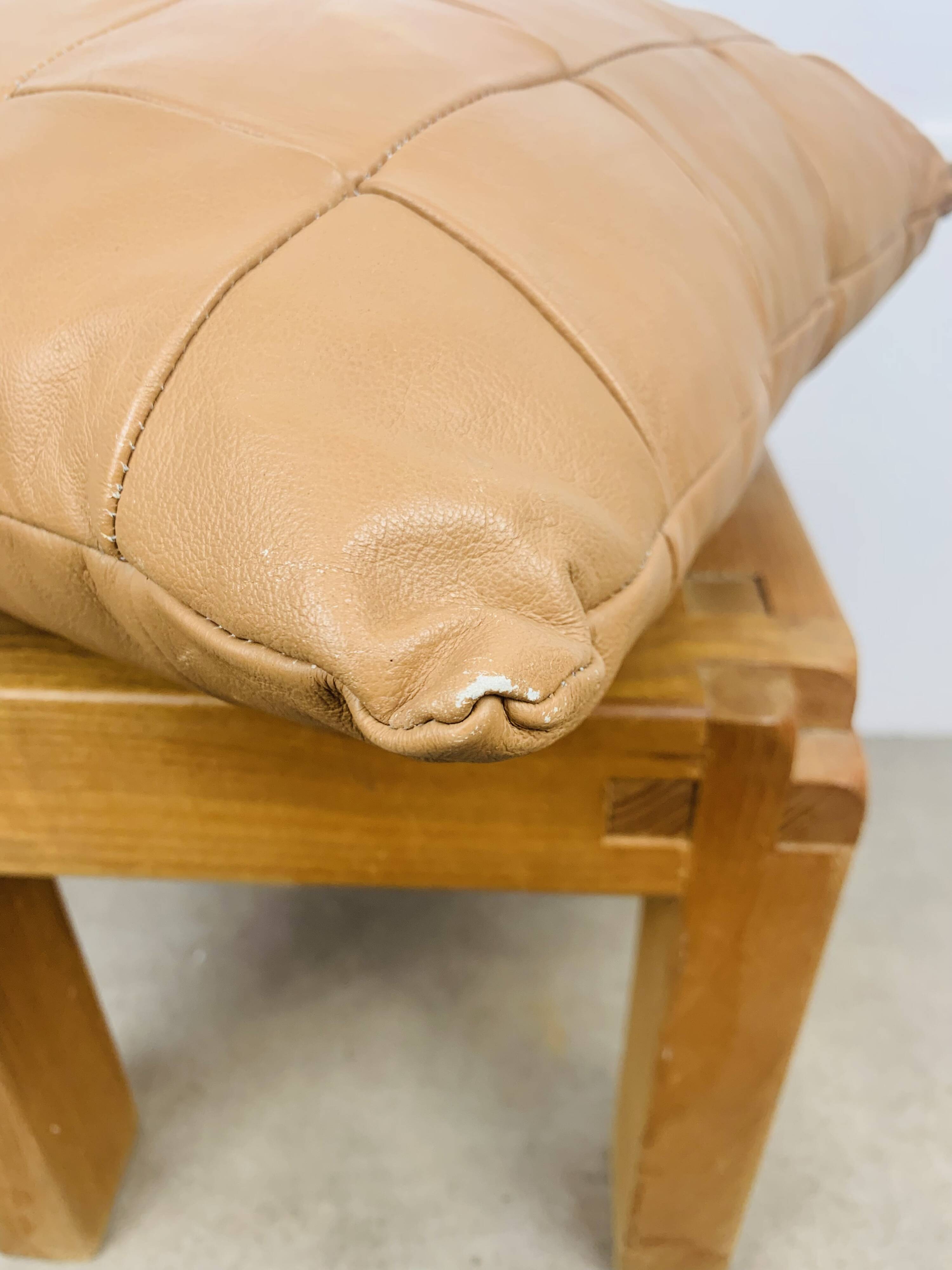 Vintage patchwork leather cushion