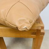 Vintage patchwork leather cushion