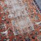 Orange and Blue Handmade Oushak Rug with Flowers