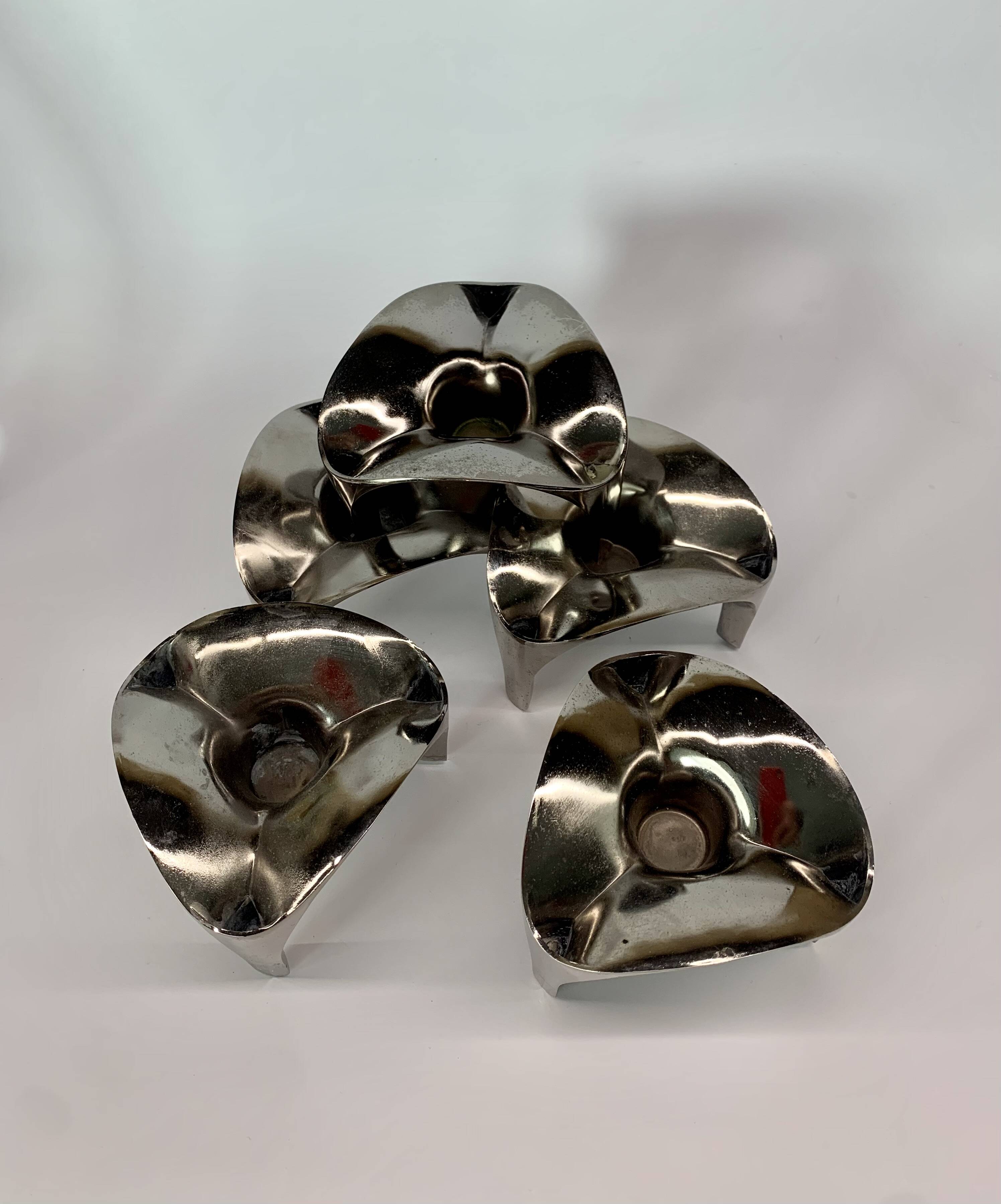 Stackable Candleholder set of 5, Germany 1970s