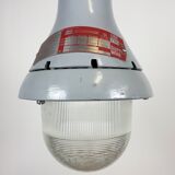 Grey industrial explosion proof light from Crouse-Hinds, 1970s
