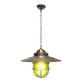 Classic copper pendant barn lamp large