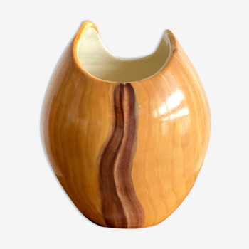Vase Grandjean Jourdan imitation wood Vallauris