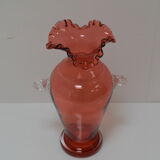Art Czech glass vase, by Glasswork Novy Bor, 1950s