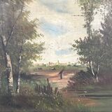 Paire de tableaux anciens classiques