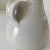 Hand-thrown white stoneware pitcher – signed artisanal ceramic