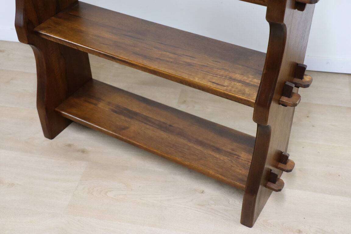Vintage brutalist solid wood shelf - 1950