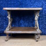 20th century folk art work: Rare serving cart