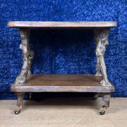 20th century folk art work: Rare serving cart