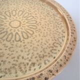 Solid brass tray signed oriental vintage