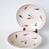 pair of round dishes Givors model Perce-neige 1950