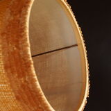 Vintage turned wooden candle holder lamp