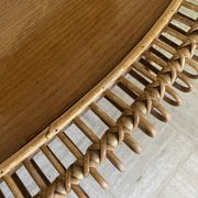 Vintage sun rattan oval coffee table