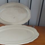Duo of oval serving dishes in Sarreguemines porcelain