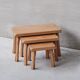 Set of Three Mid-Century Blonde Oak Nesting Tables