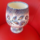 Shower foot vase, hand painted. Rochefort on earth.Leray.