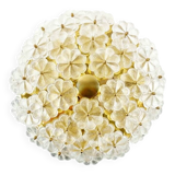 Very Large Mid Century Floral Murano Glass Flush Mount/Ceiling Light By Ernst Palme, Germany, 1970s