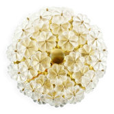 Très grand plafonnier en verre de Murano floral du milieu du siècle par Ernst Palme, Allemagne, années 1970.