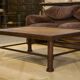 Table basse brutaliste bois et fer forgé 1960’s