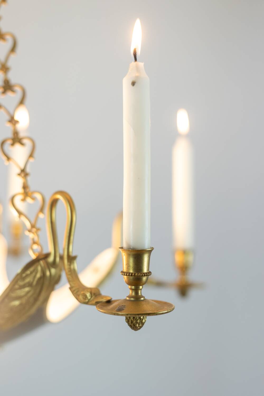 Baguès House. Empire style chandelier in gilded bronze. 1950s.