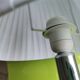 Mid Century Modern chromed table lamp with white pleated shade