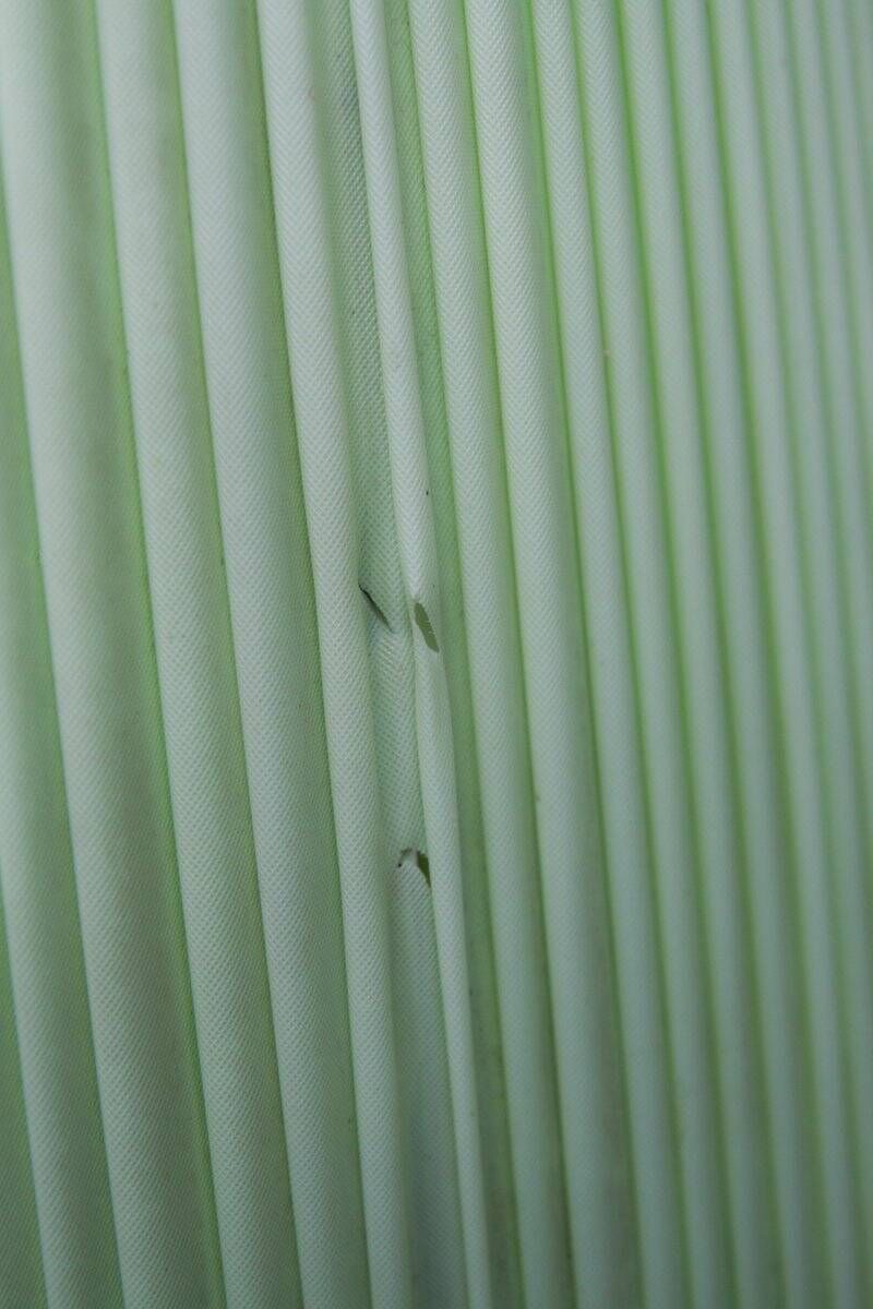 Lampadaire plissé des années 50 avec support.