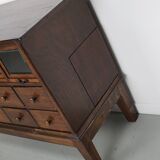 Antique German Oak Haberdashery Shop Cabinet, 1920/30s