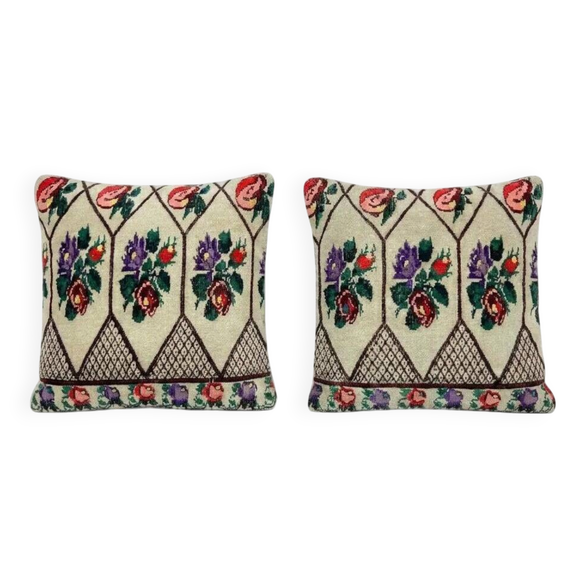 Set of 2 vintage kilim cushion covers 51x51 cm