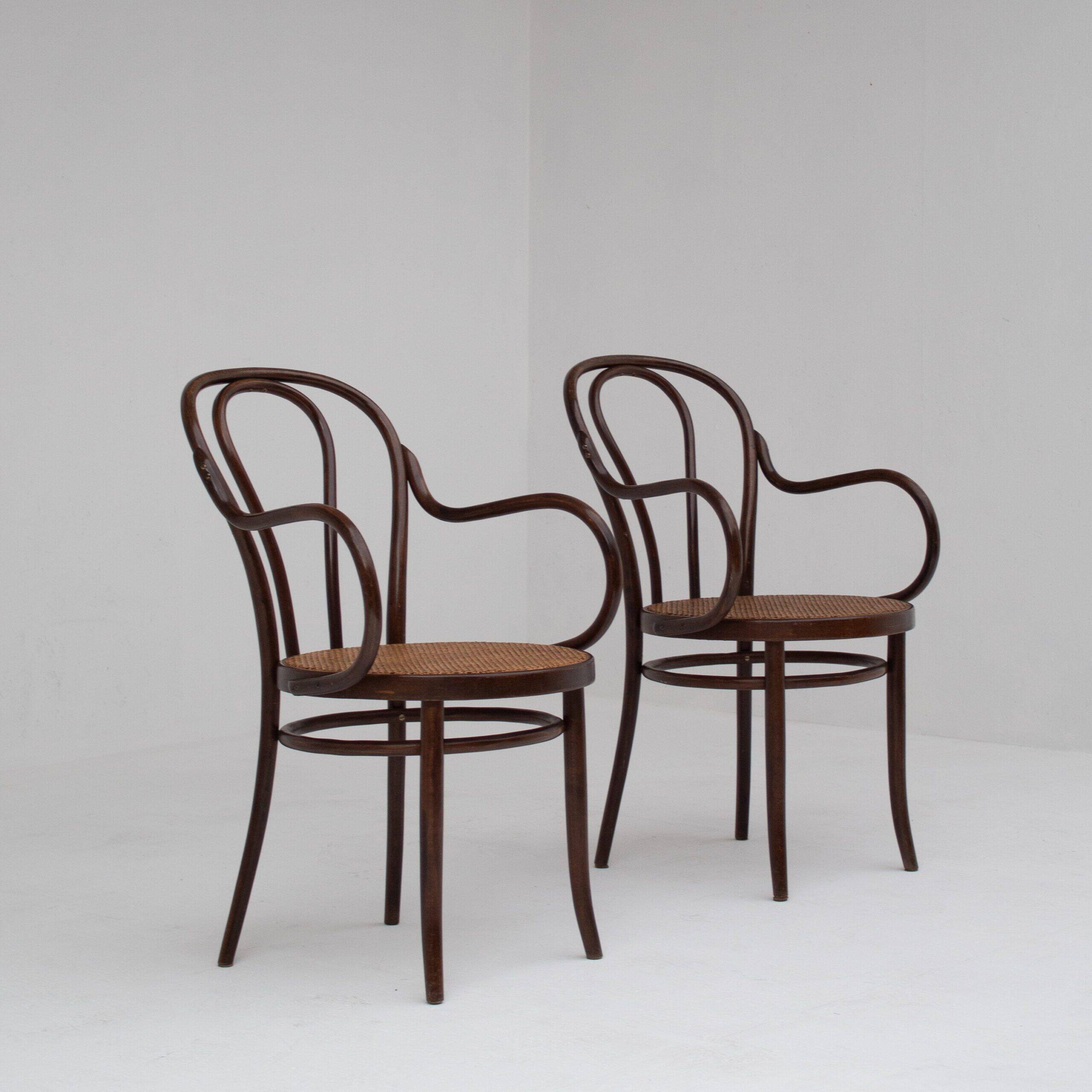 Pair of Thonet bentwood armchairs