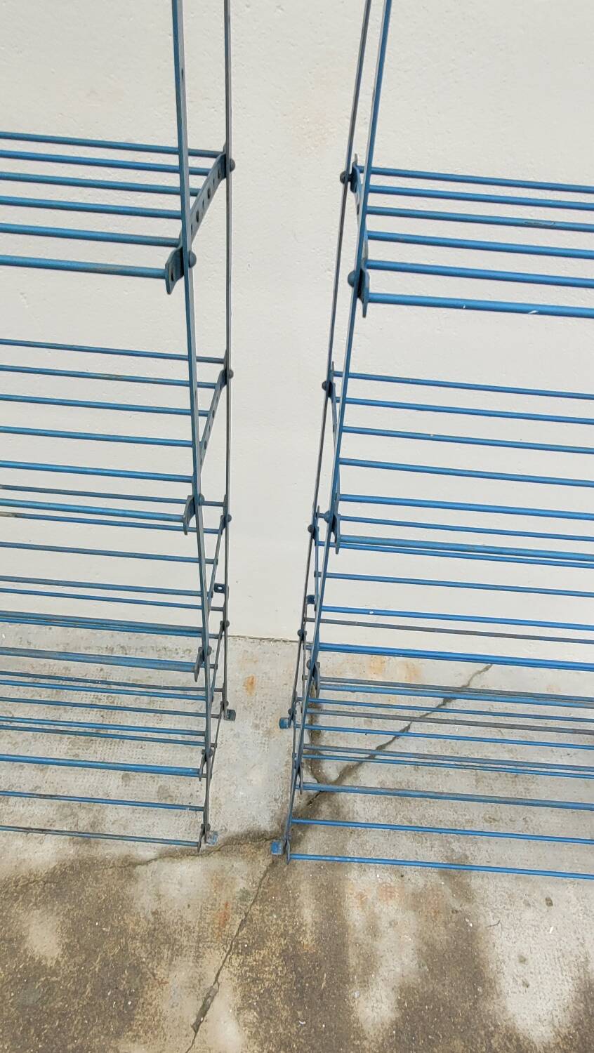 Set of 3 Rigidex iron storage locker shelves 1950s