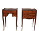 Pair of Louis XV style bedside tables in marquetry, 20th century.
