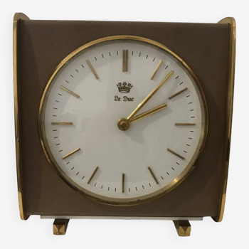 LE DUC alarm clock in golden brass