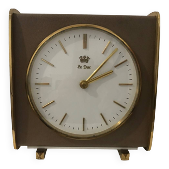 LE DUC alarm clock in golden brass