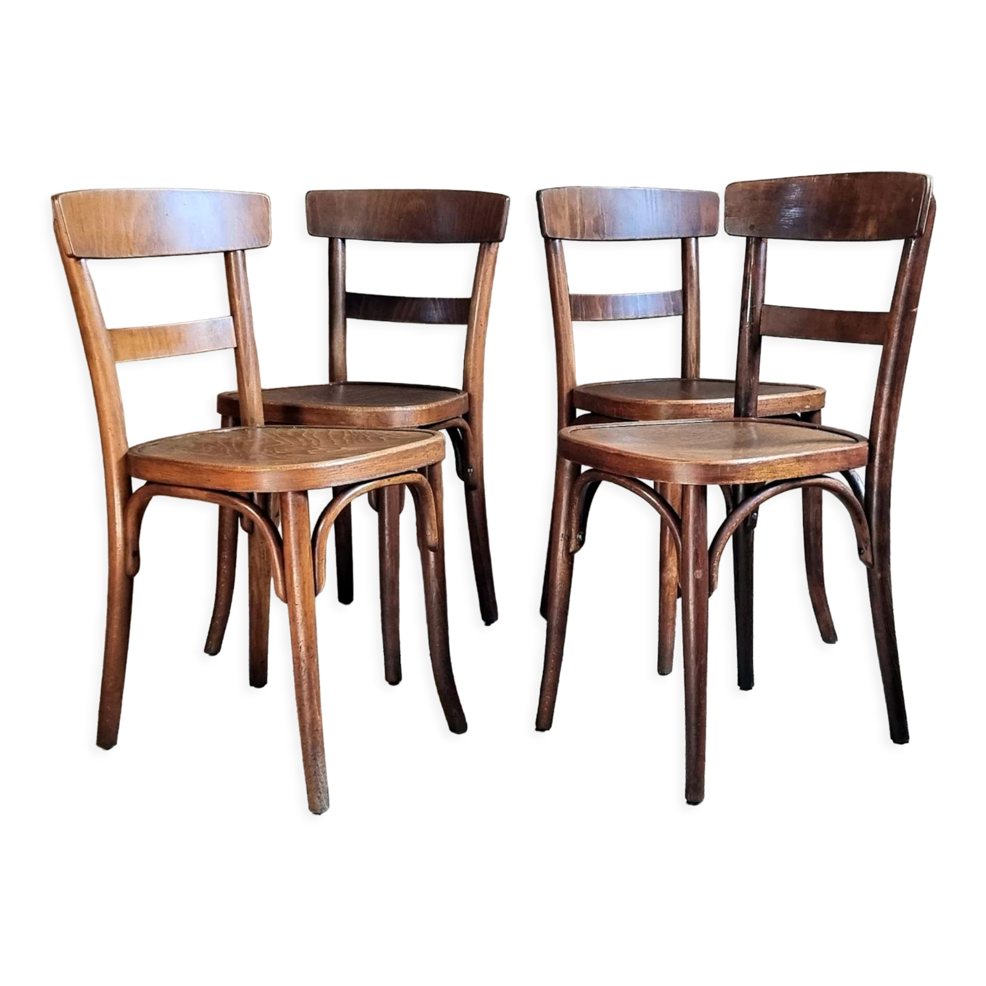 Lot de 4 chaises bistrot Thonet années 40