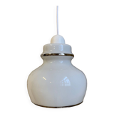White opaline pendant light, 1970, Italy