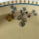 Ivory and blue geometric floral decoration plate, 1940s–50s