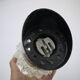 Oblique ceiling lamp in molded glass
